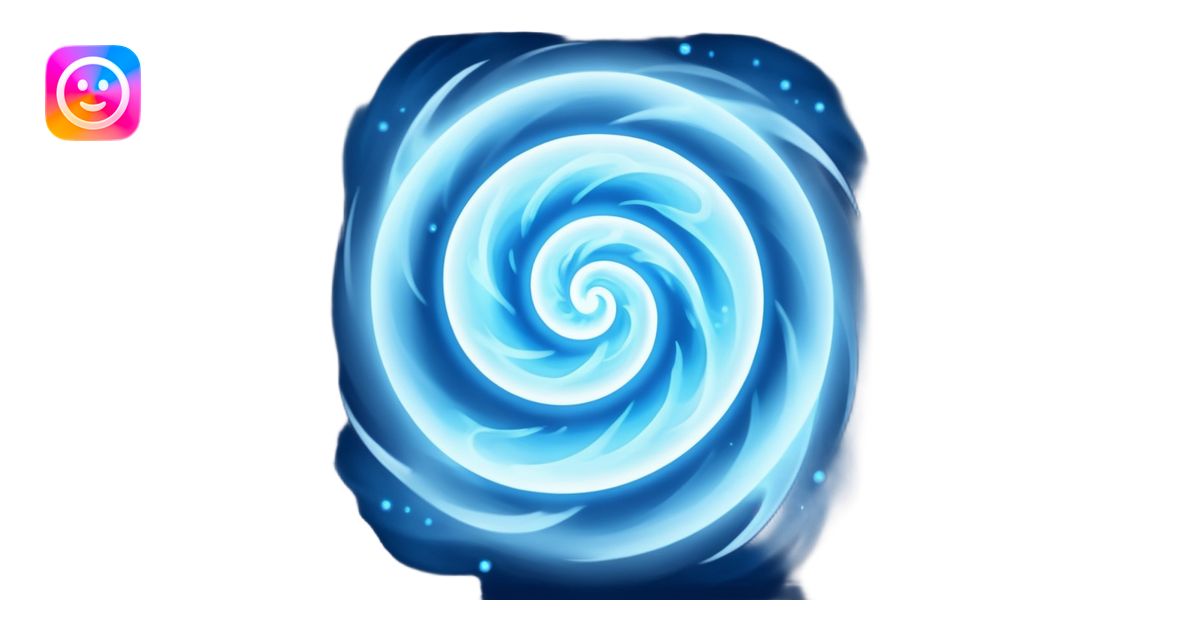 magical object blue magic mist swirl around with ancient symbol emoji ...