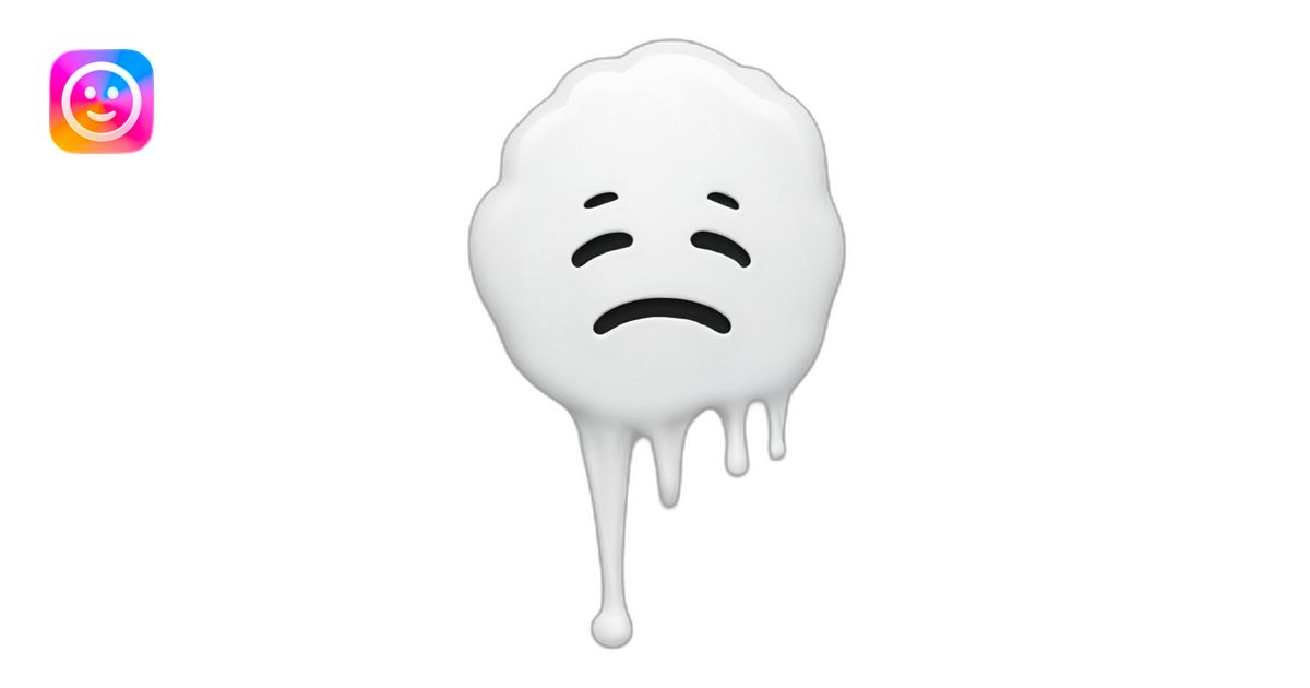 white glue splashed across screen emoji | AI Emoji Generator