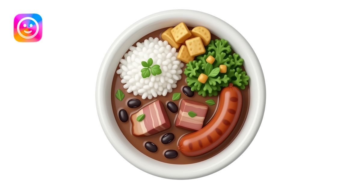 iOS emoji, Brazilian feijoada: black bean stew with pork and sausage ...