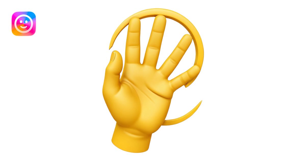 A 3D Apple-style yellow hand emoji, closed fist with only the index ...