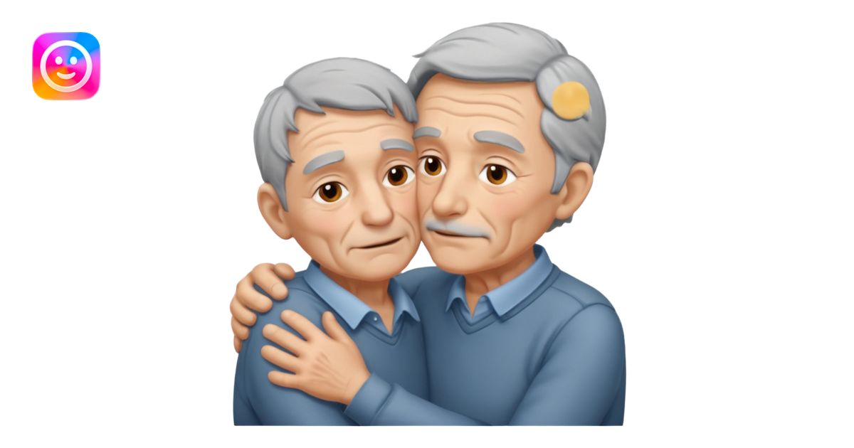 old men lovers in an intimate moment emoji | AI Emoji Generator