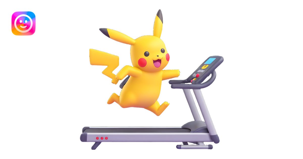 Pikachu running on a treadmill to indicate loading, lively and fun ...