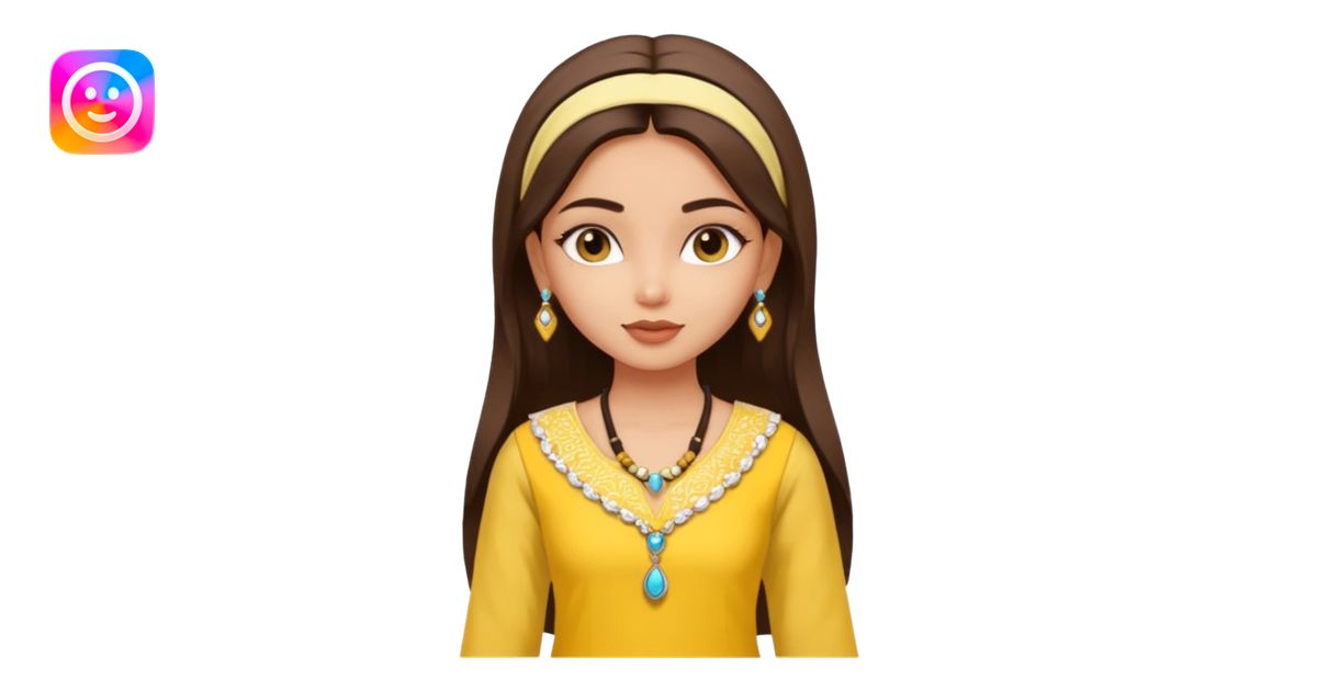 generate an ios genmoji in a bratz style of a fair beautiful indian ...