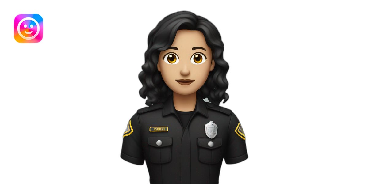 brunette dark security guard with black clothe emoji | AI Emoji Generator