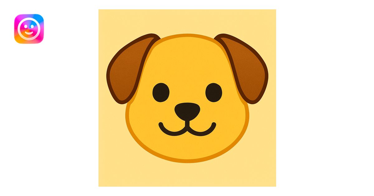 yellow dog face emoji image | AI Emoji Generator