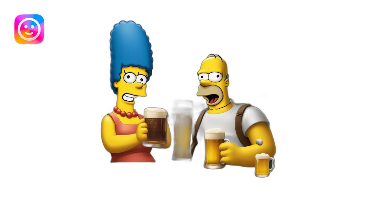koba la d et Homer Simpson boivent un biere emoji | AI Emoji Generator