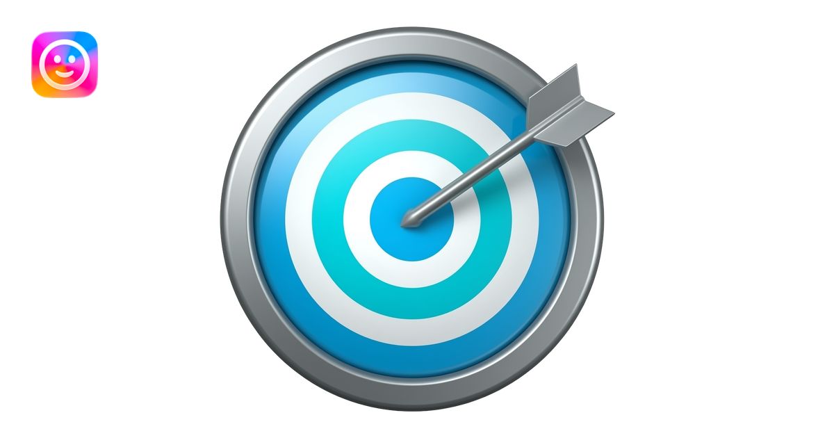 Target with arrow, colors include sky blue, sea turquoise, celestial ...