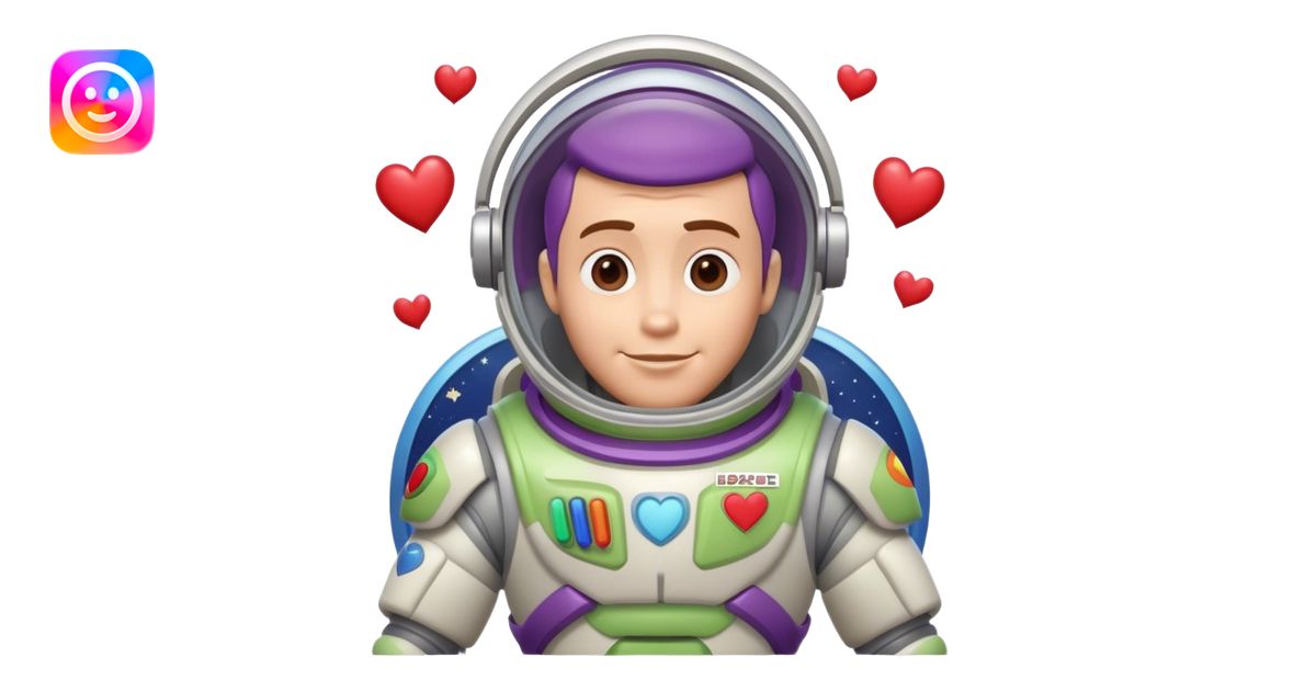 Buzz lightyear with hearts emoji | AI Emoji Generator
