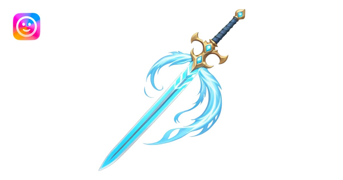 wind elemental sword object icon, elegant fantasy sword, swirling wind ...