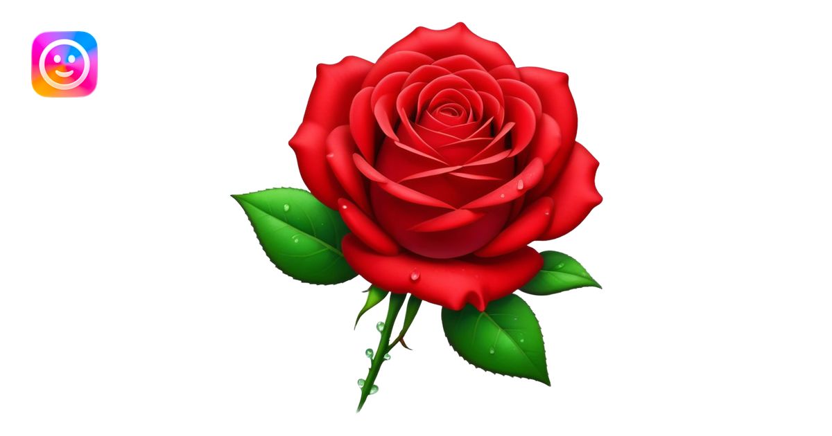 Cinematic Realistic Rose Emoji, Elegant and full of grace, with velvety ...