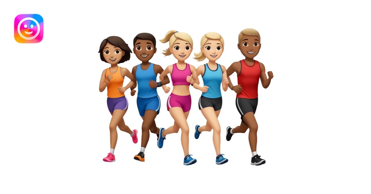 running at run club love fitness and social events emoji | AI Emoji ...