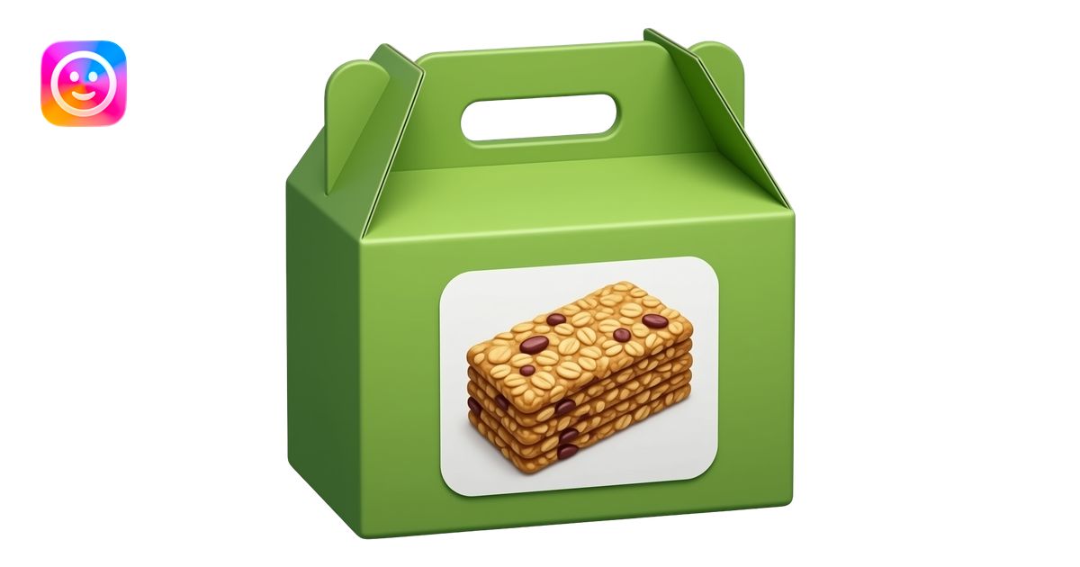 rectangular grocery store green cardboard box of heathy granola bars ...
