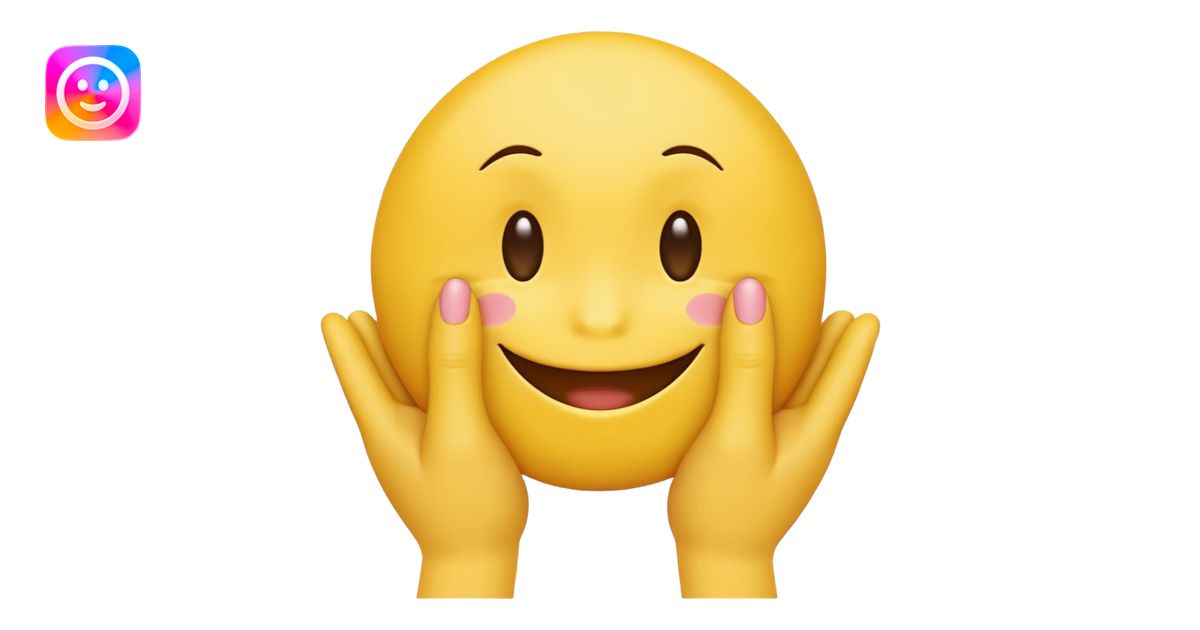 Yellow Standard smiley emoji blushing and hiding face with hands emoji ...
