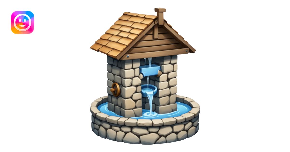 a water well - simple, traditional, no fancy superstructure emoji | AI ...
