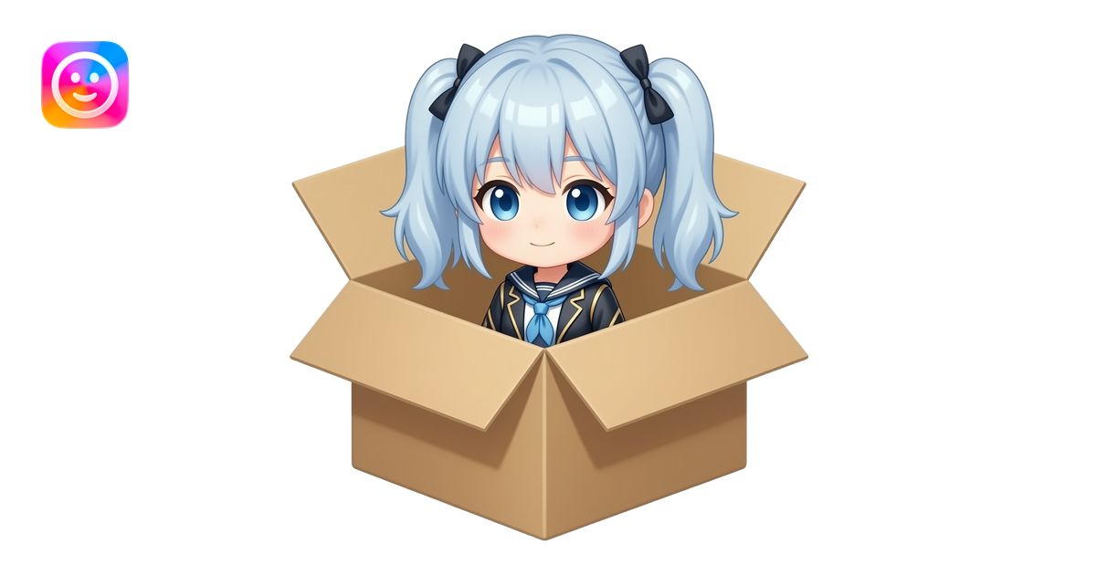 chibi anime carton box emoji | AI Emoji Generator