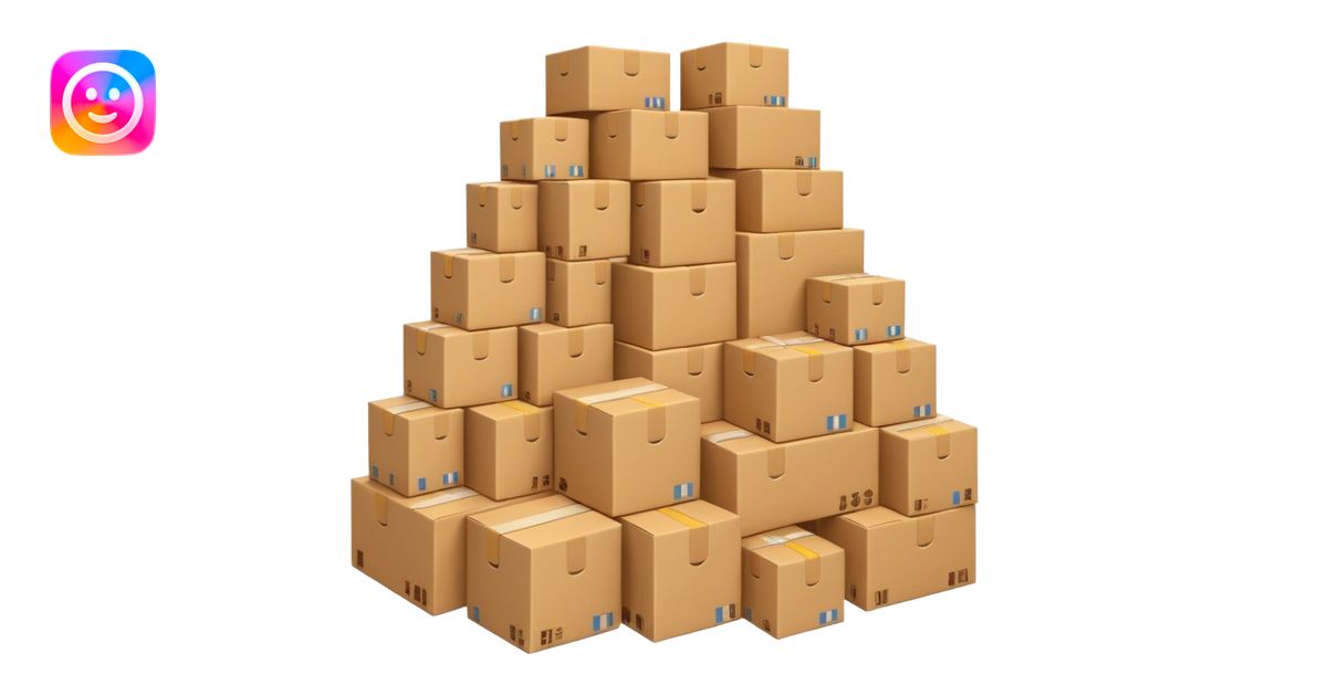 Generate a realistic emoji-style of a overfilled storage room where the ...