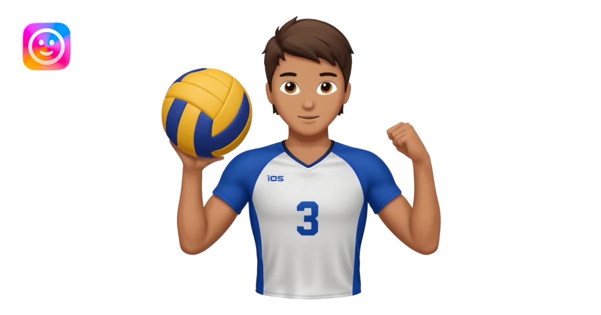 volleyball player boy brunet emoji | AI Emoji Generator