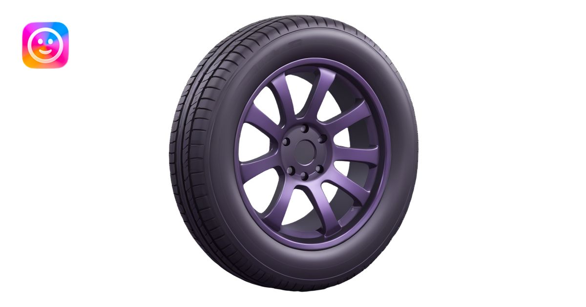Make a tire emoji that looks exactly like the reference image, in iOS ...