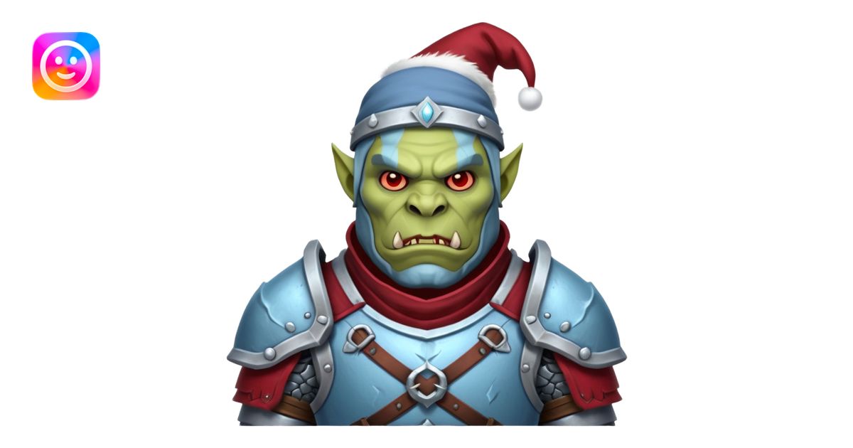 Fantasy Christmas orc legion soldier icon, iron tundra army theme ...