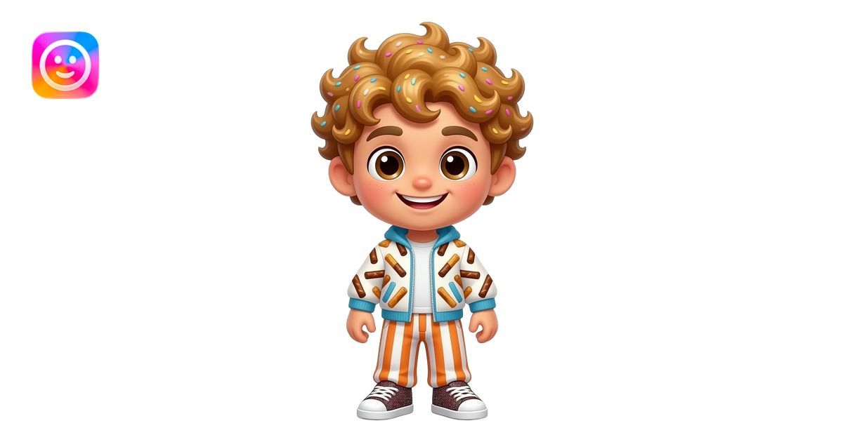 Boy — a chibi-style churro mascot entity with a huge head and tiny body ...