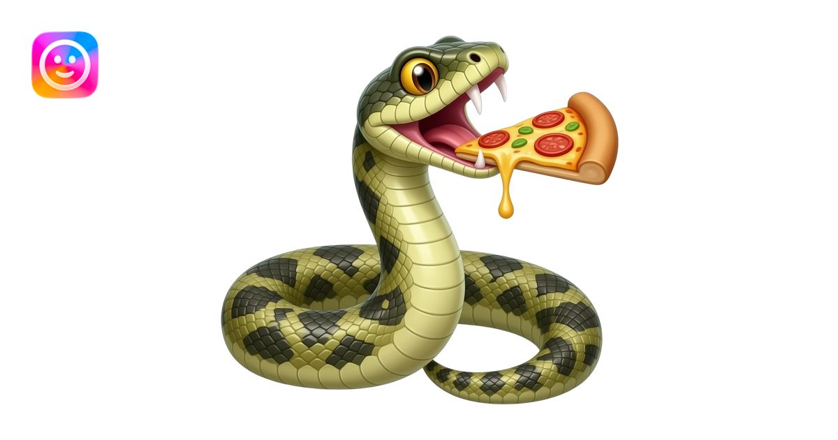 python unhinged jaw eating pizza emoji | AI Emoji Generator