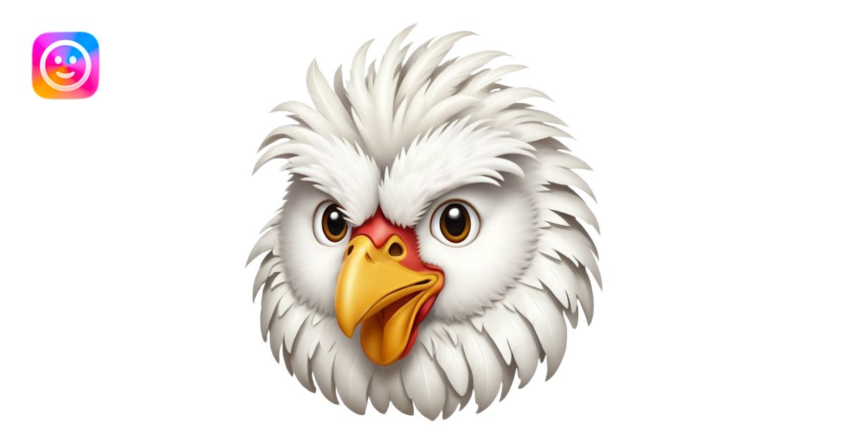 Chicken with a level 10 gust emoji | AI Emoji Generator
