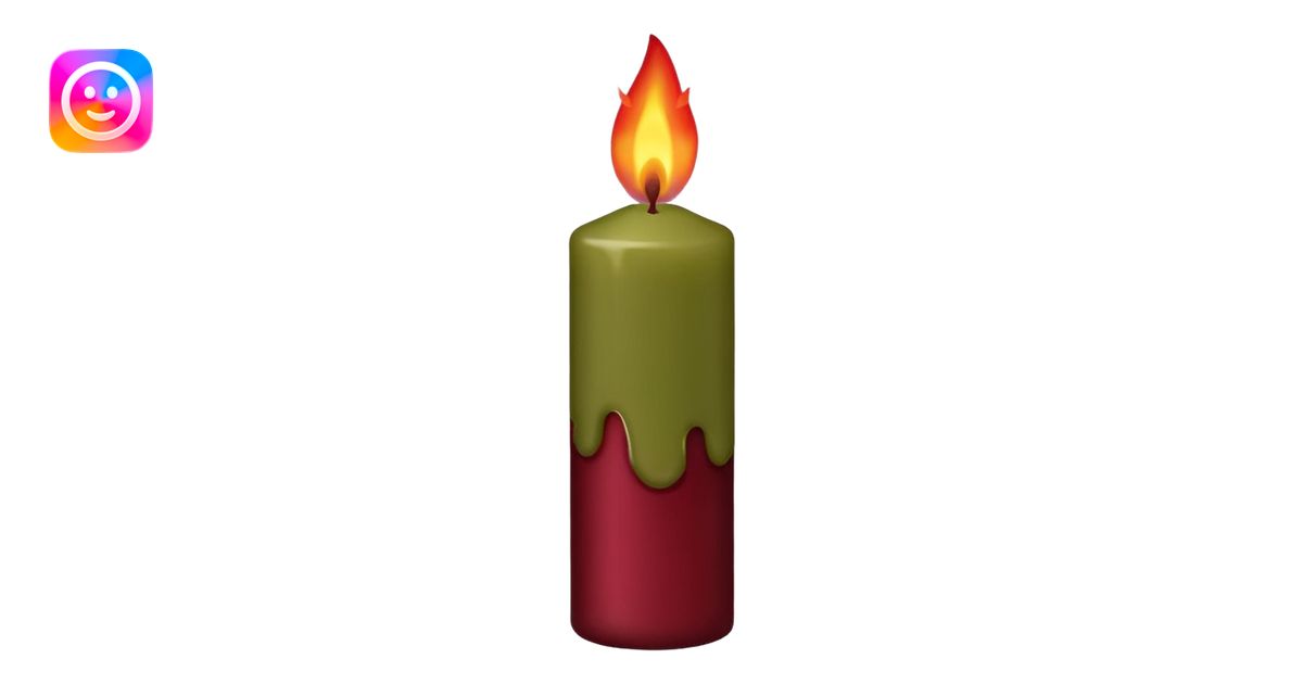 iOS emoji : olive green candle with burgundi flame emoji | AI Emoji ...