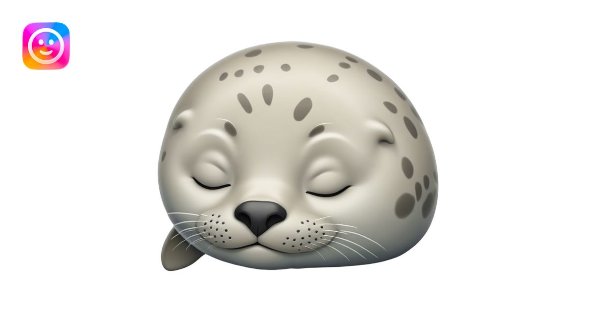 Meme-Worthy Cute Sleeping harbour seal Portrait Emoji, Head resting ...