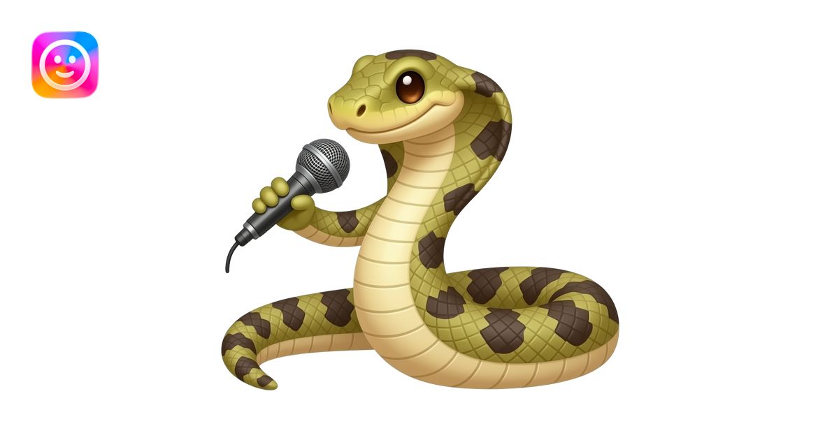 Snake rapping with a microphone emoji | AI Emoji Generator