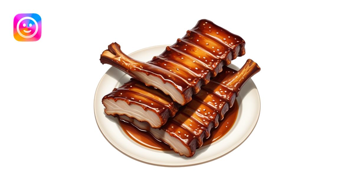 cinematic-realistic-barbeque-ribs-dish-emoji,-depicted-as-succulent ...