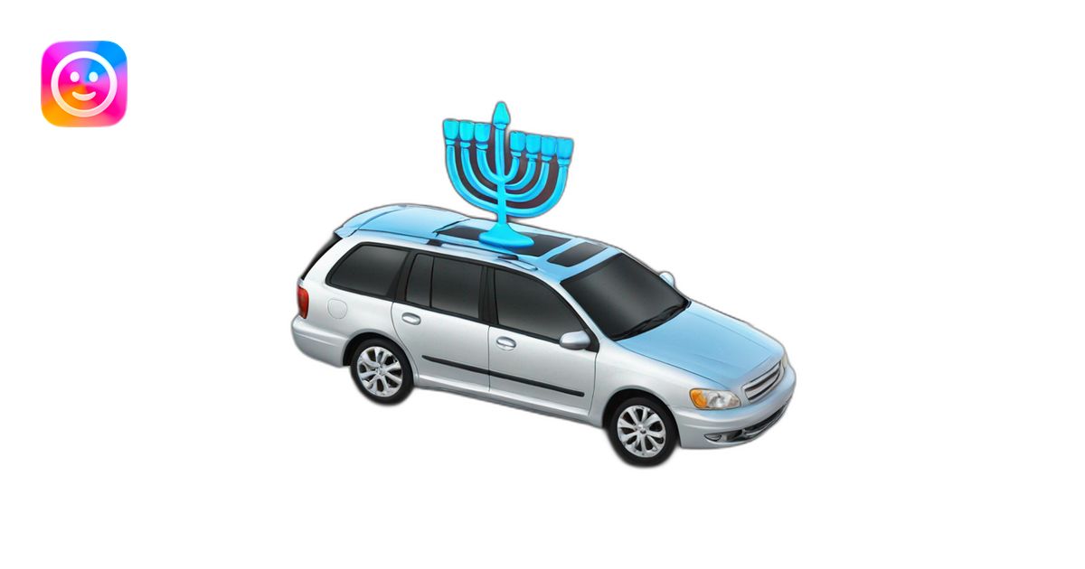 Menorah on car roof emoji | AI Emoji Generator