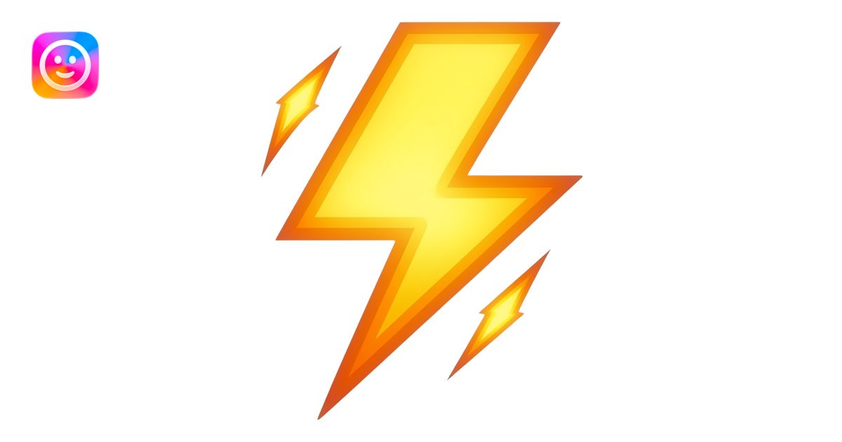 made out of yellow fire electric bolt emoji | AI Emoji Generator