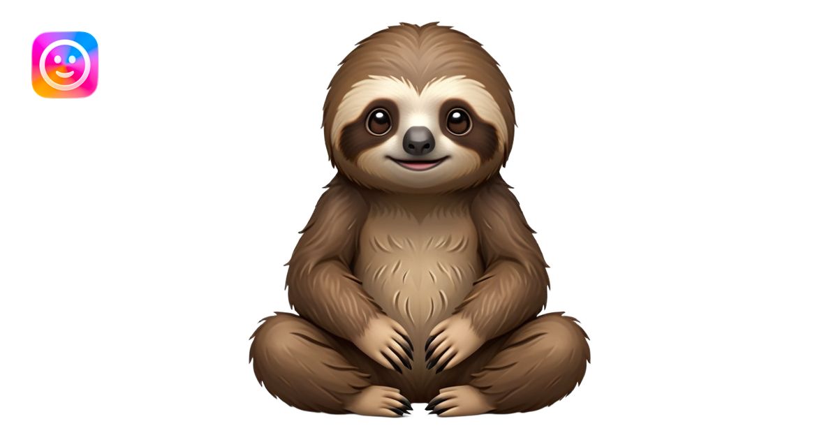 cinematic-sloth-realistic-full-body-sitting-emoji,-long-curved-claws ...