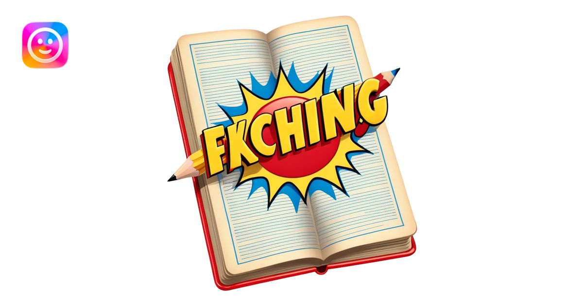 Create a vibrant emoji, representing comic books and graphic novels as ...