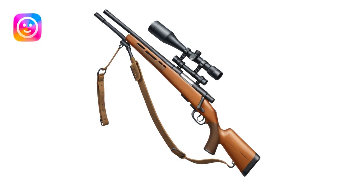 deer hunting bolt action rifle with a scope and sling emoji | AI Emoji ...