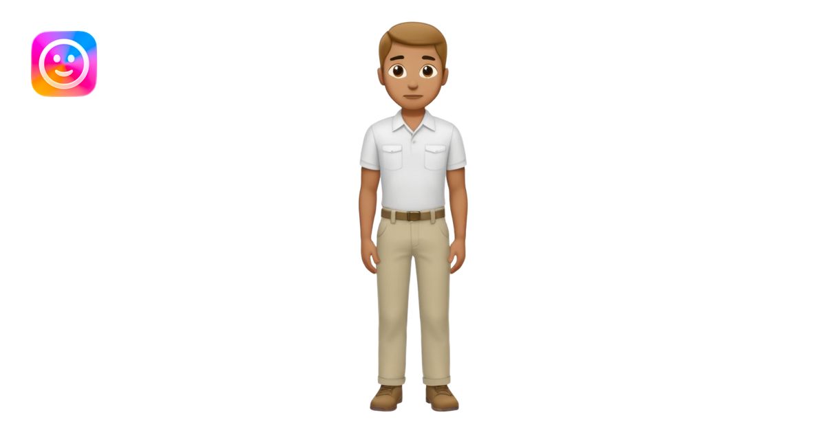 Man standing with his hands behind his back emoji | AI Emoji Generator