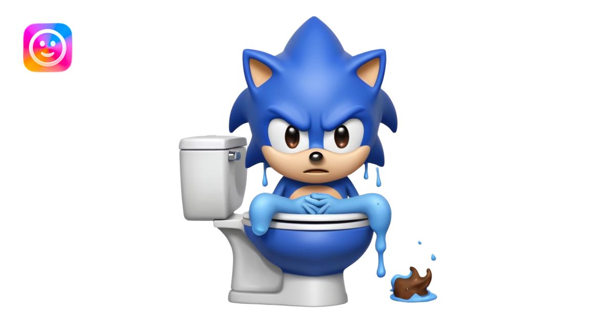 Sonic pooping on toilet emoji | AI Emoji Generator