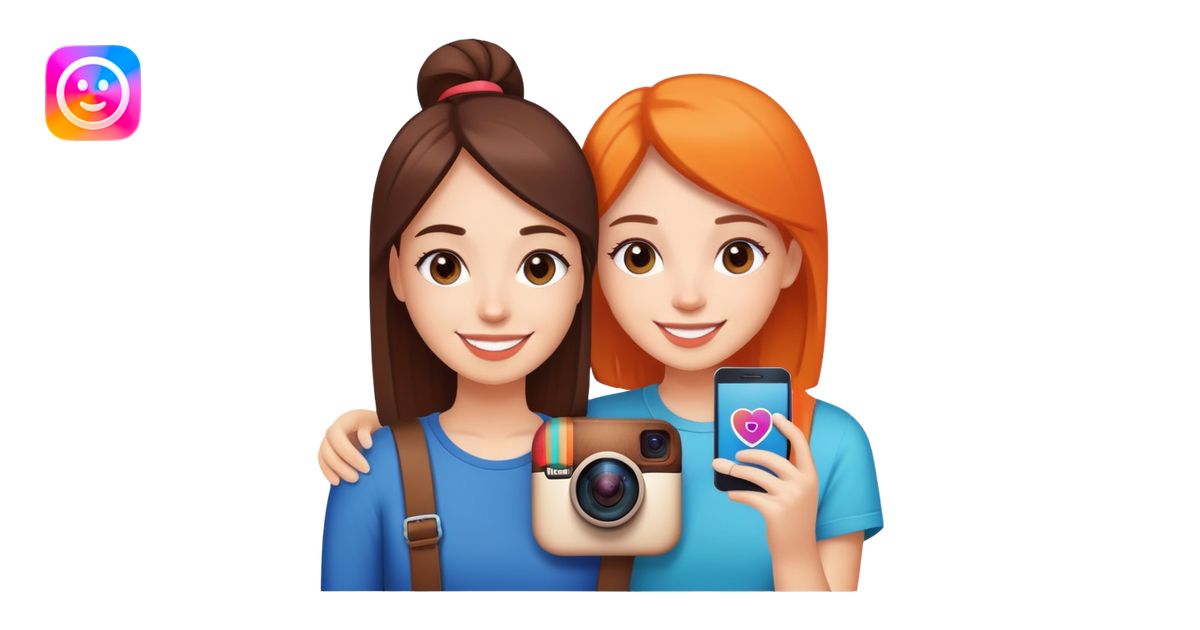 Best friends forever with Instagram logo, hashtag BFF, social media ...
