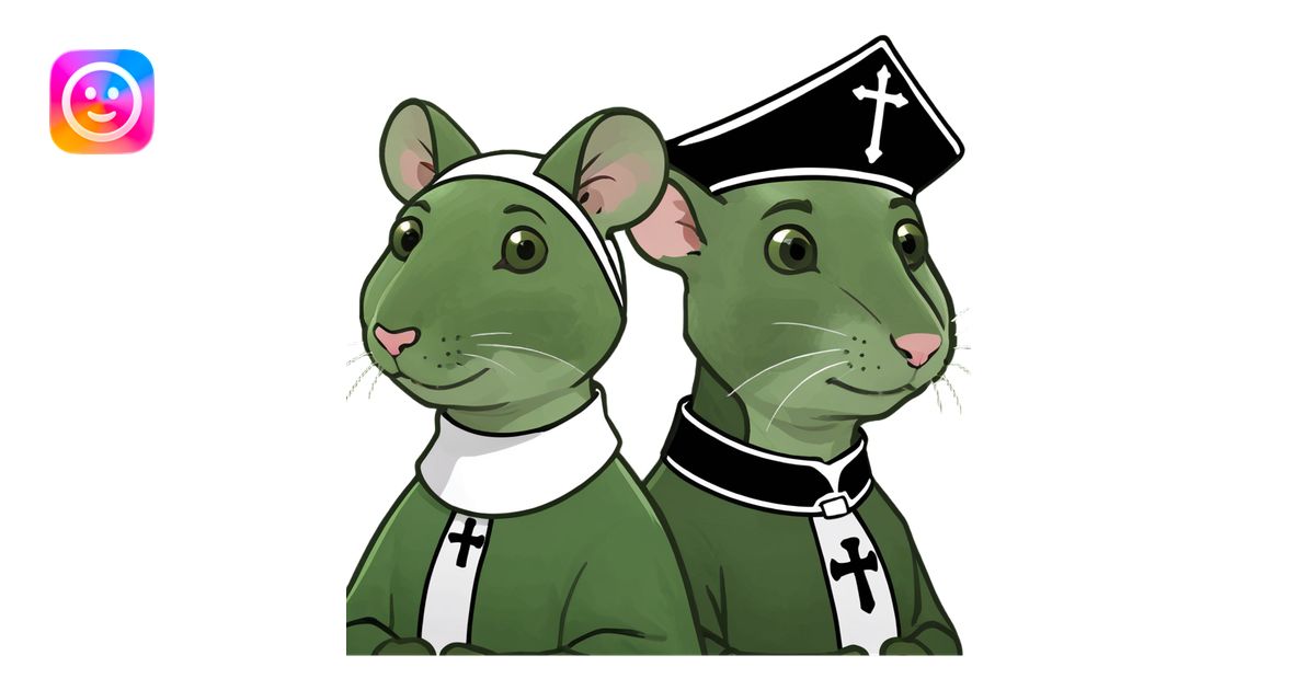 A female rat catholic nun and a male rat catholic priest emoji | AI ...