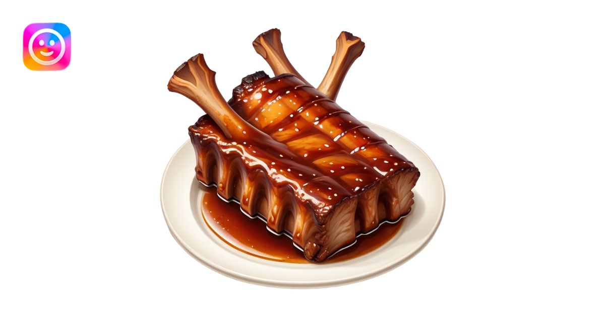 cinematic-realistic-barbeque-ribs-dish-emoji,-depicted-as-succulent ...