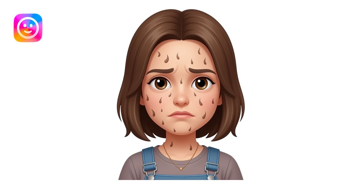 Humanized lice ugly girl emoji | AI Emoji Generator