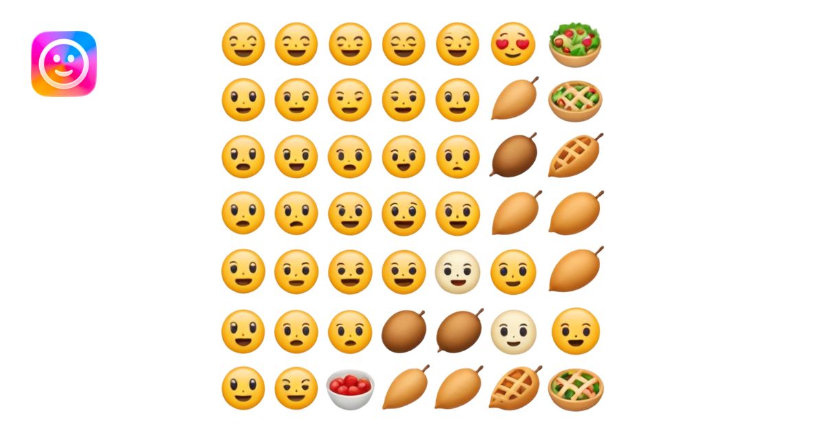 Find the different emoji. 2 food emojis. Tiny detail change. No faces ...