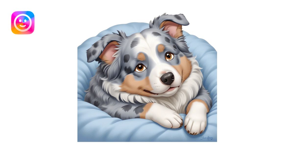 Cinematic Meme-Worthy Chubby Sleeping Blue Merle Australian Shepherd ...