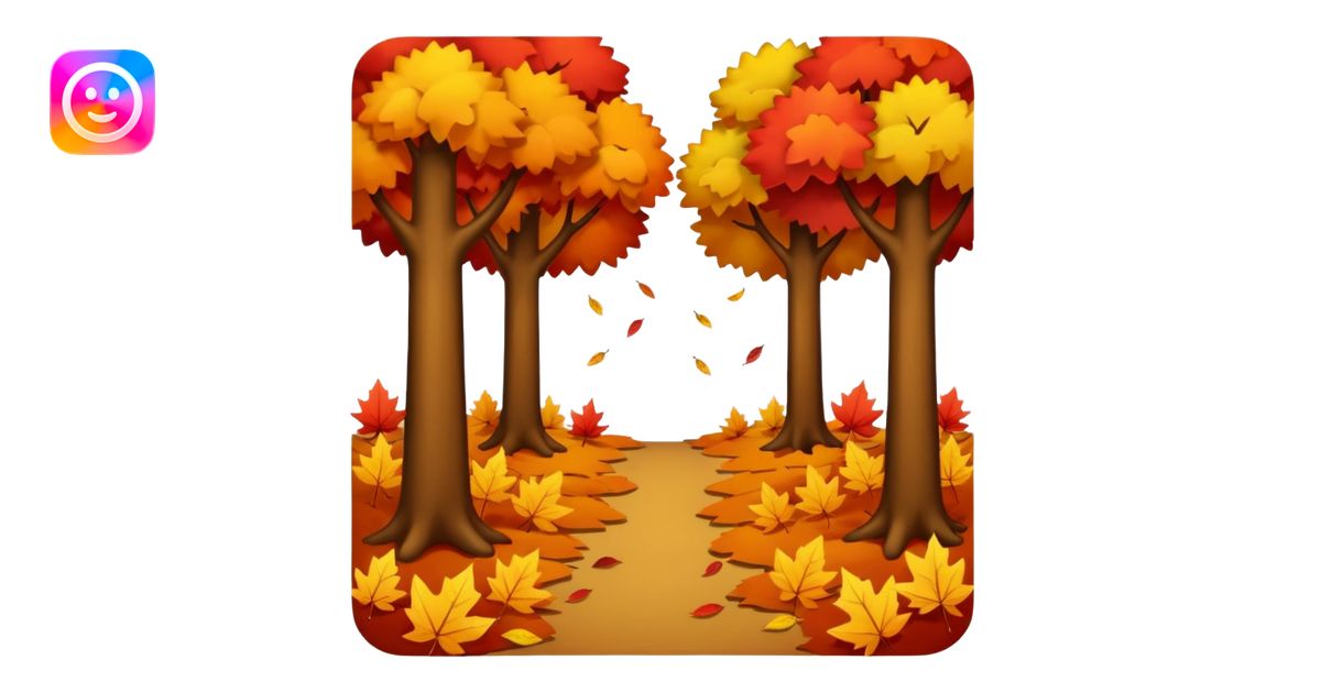 Small forest and leaves falling from the trees. emoji | AI Emoji Generator