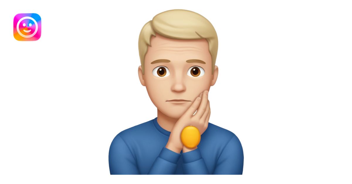 🧍‍♂️ thinking face with hands on chin emoji | AI Emoji Generator