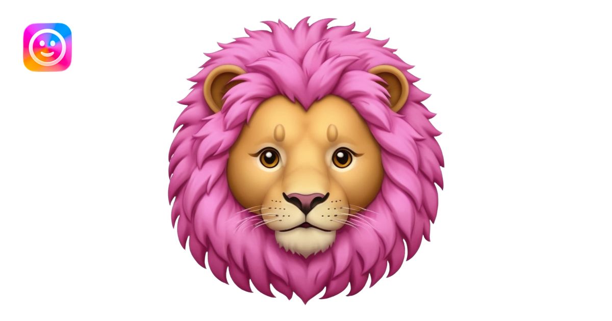 Animal Leo pink emoji | AI Emoji Generator