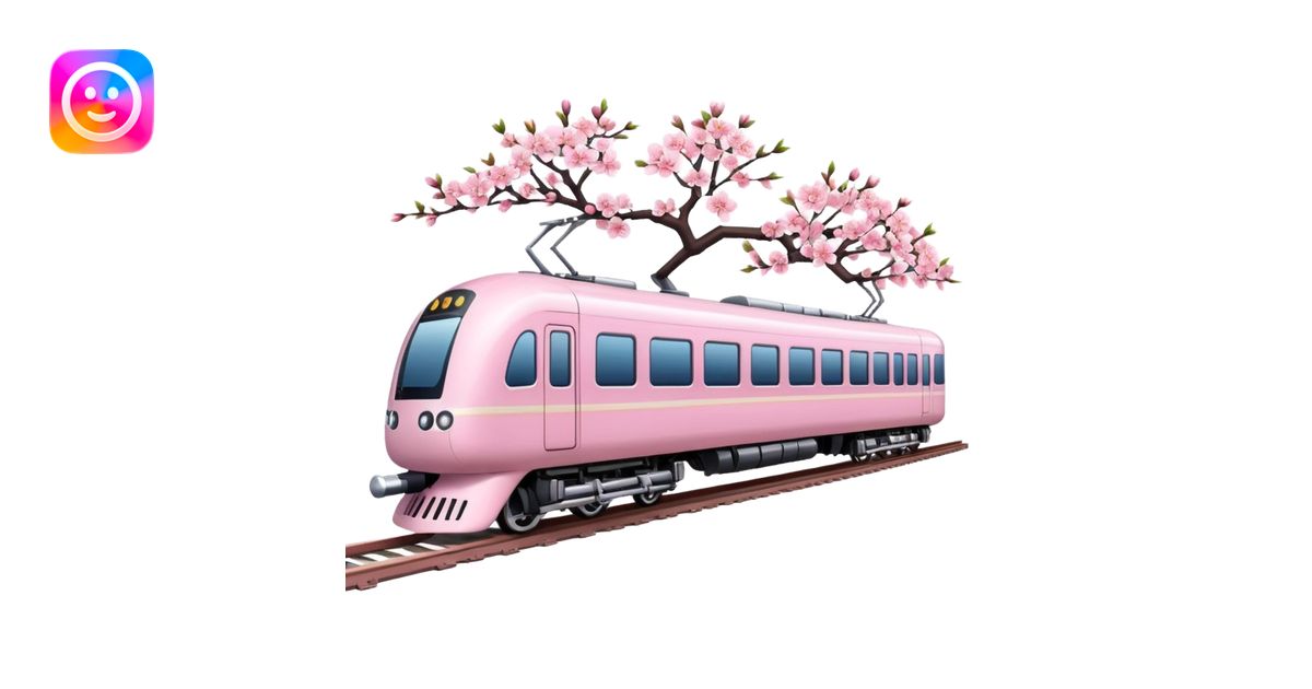 Create a japanese pink train emoji | AI Emoji Generator
