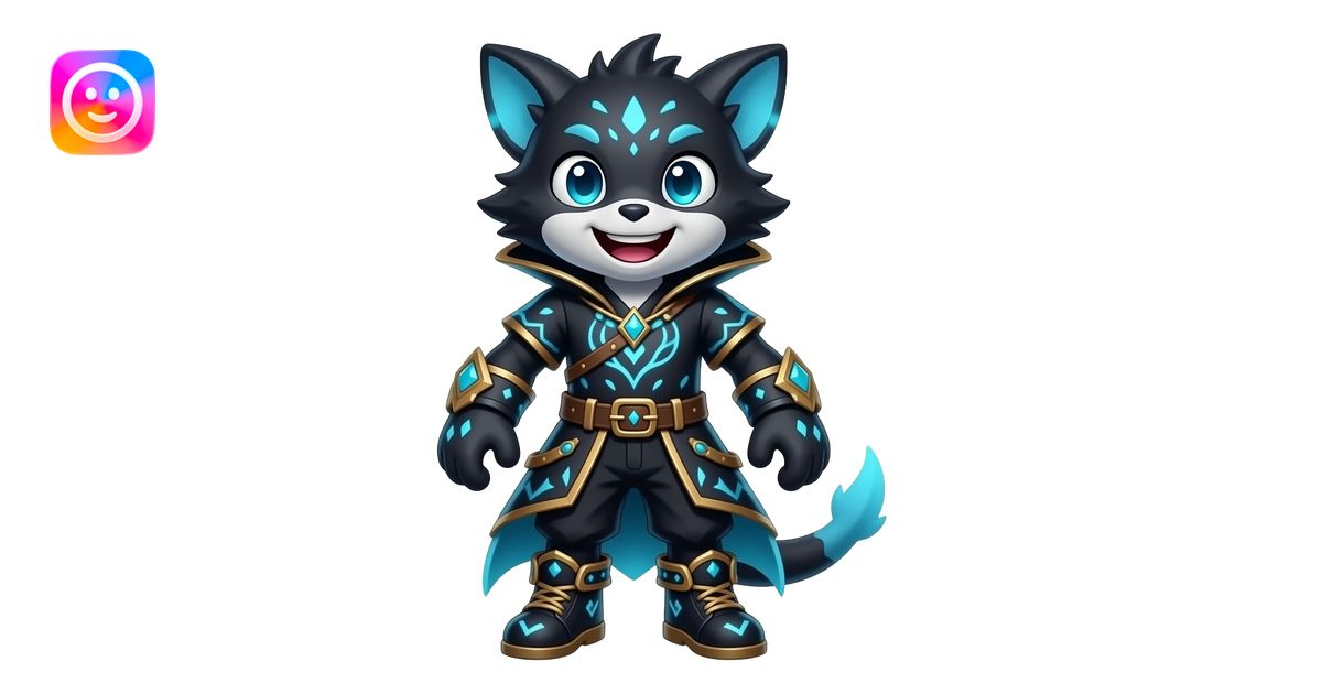 Full body enchanted ink mascot creature, made-up liquid magic species ...