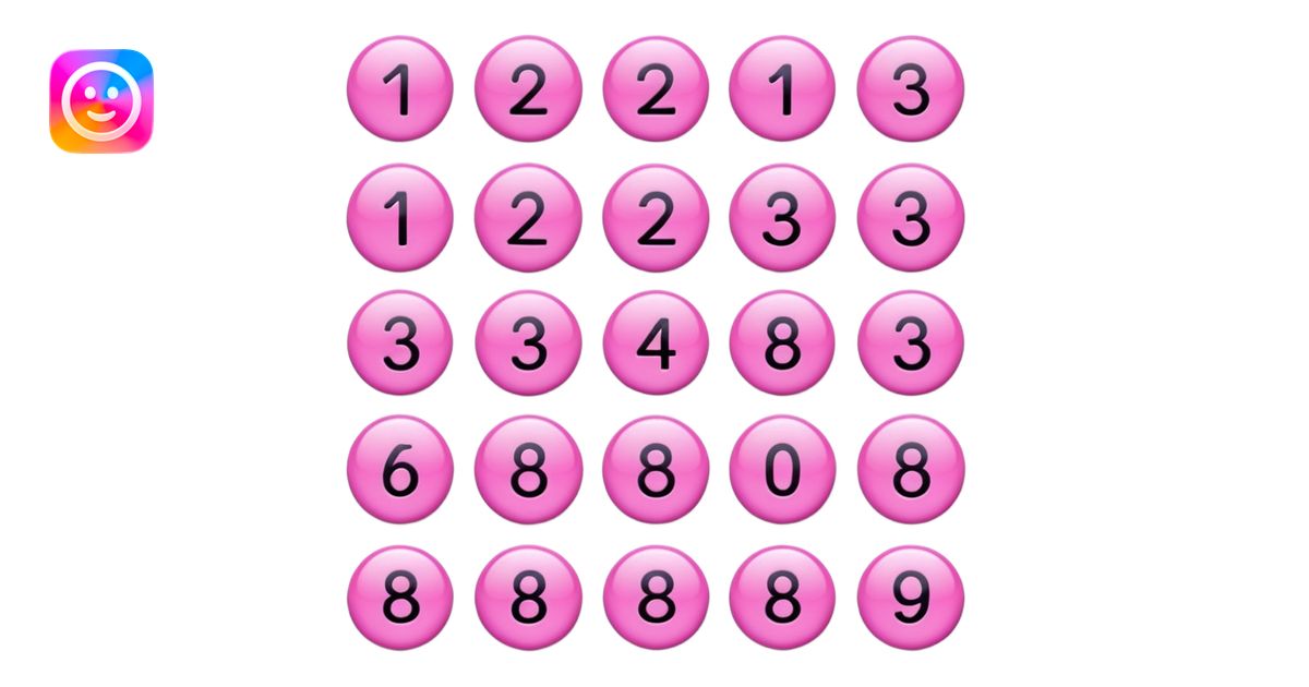 pink numbers emoji | AI Emoji Generator
