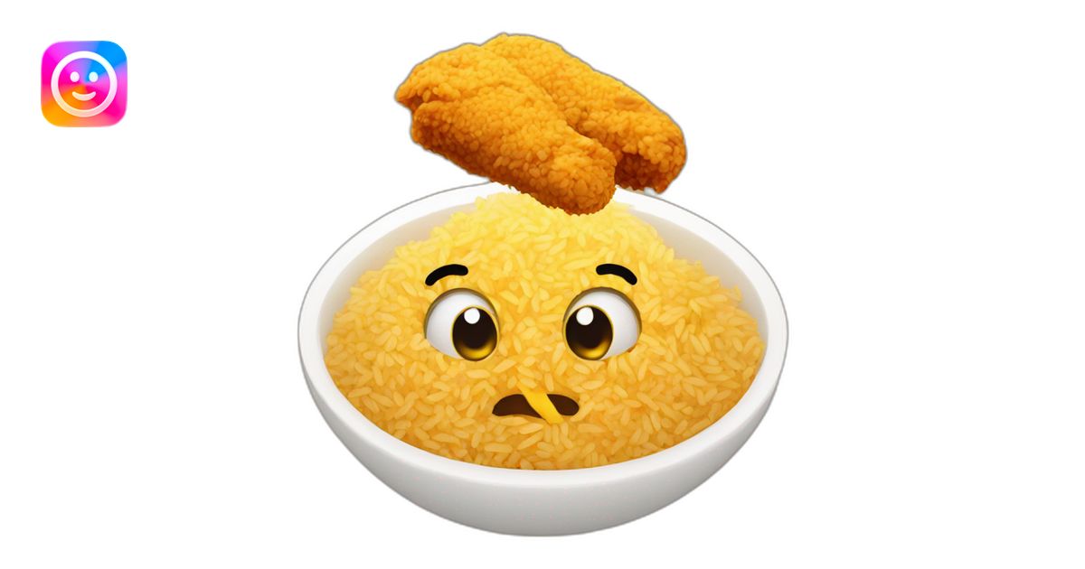 Rice with fried chicken emoji | AI Emoji Generator